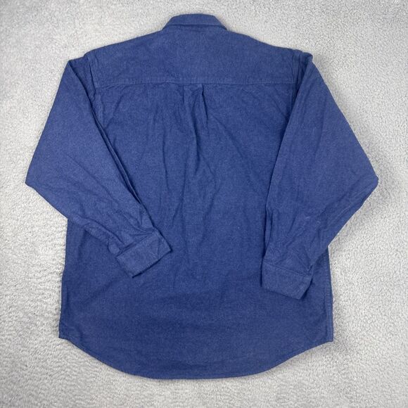 Vintage Field & Stream Men’s XL Blue Button Up Heavy Flannel Long Sleeve - Picture 6 of 6